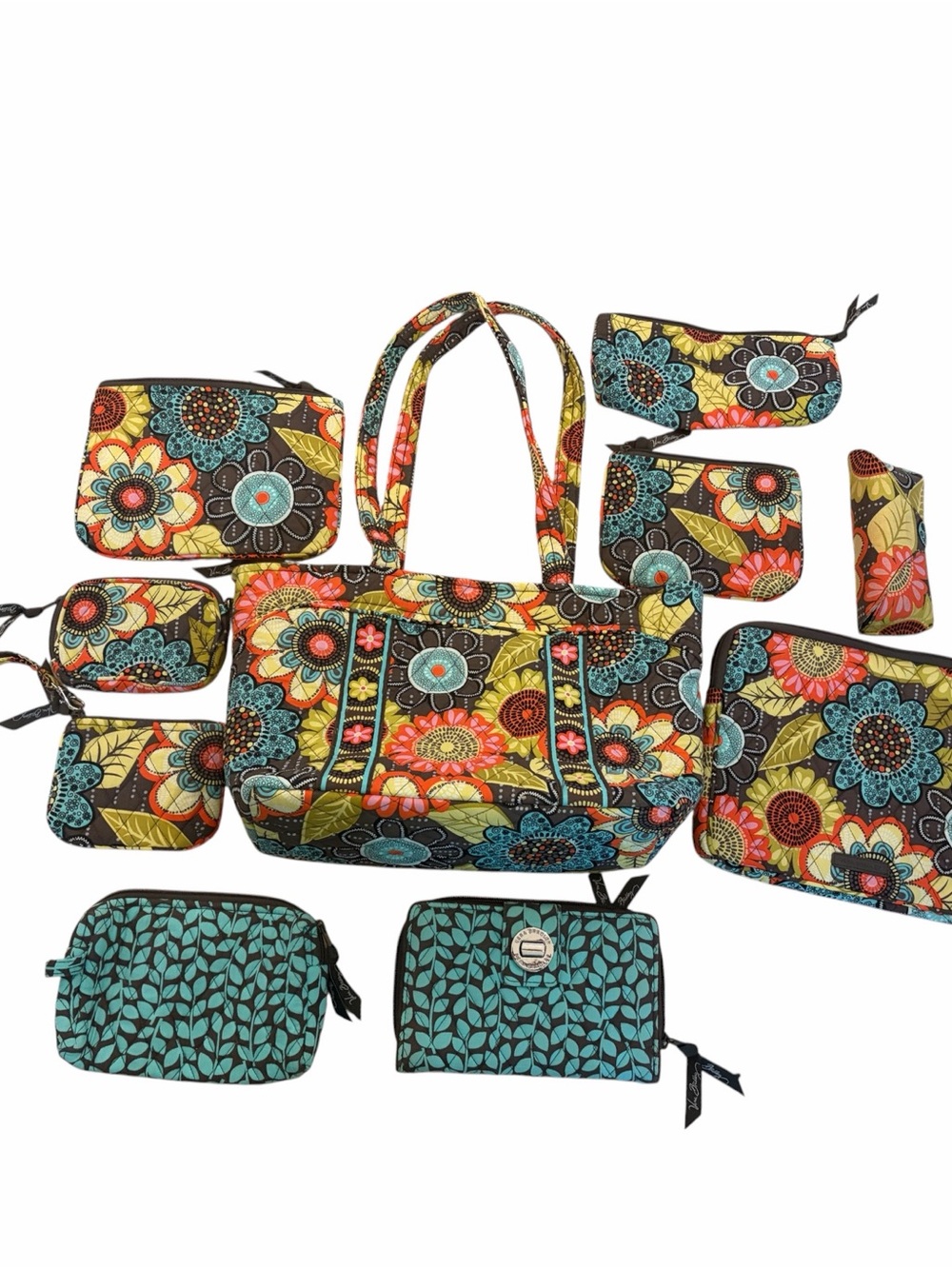 Vera Bradley Java Floral 10 PC Bag & Wallet Lot